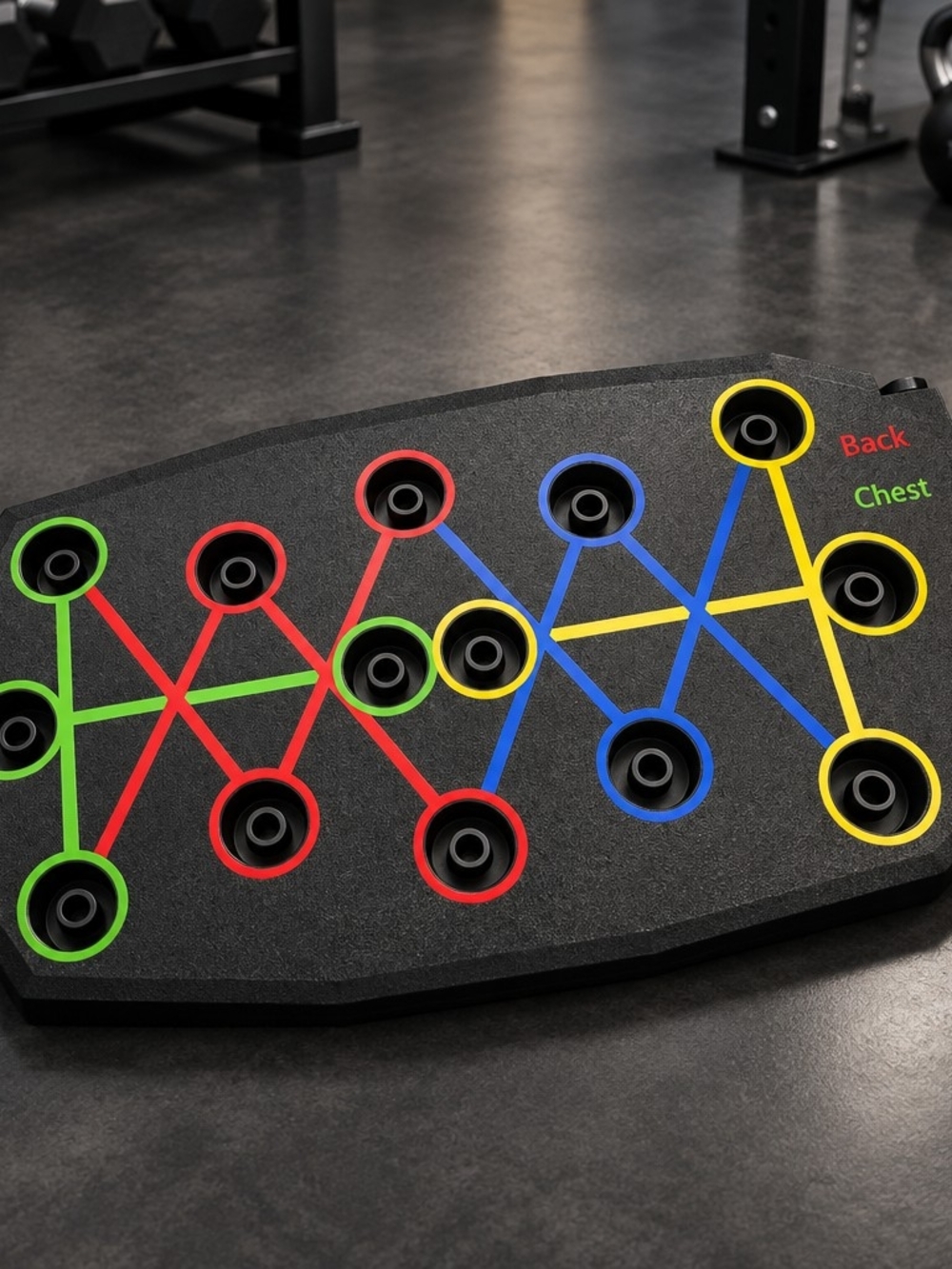 Amazon Push-Up Board with Black Base and Red, Green, Blue, Yellow Guides
